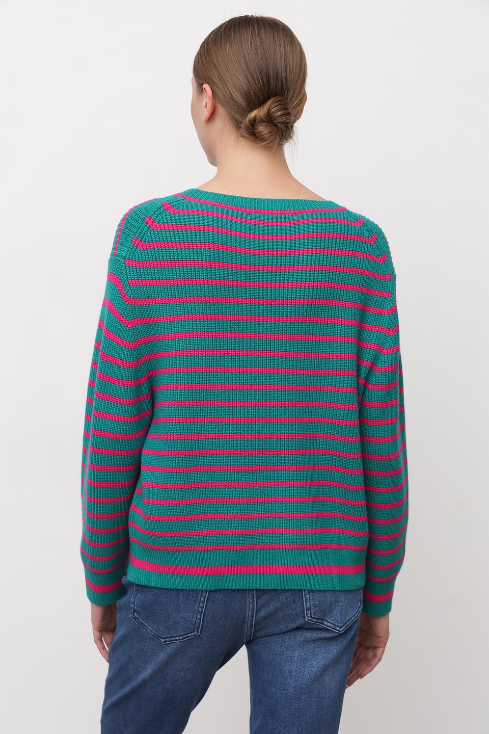 Пуловер Oui в полоску