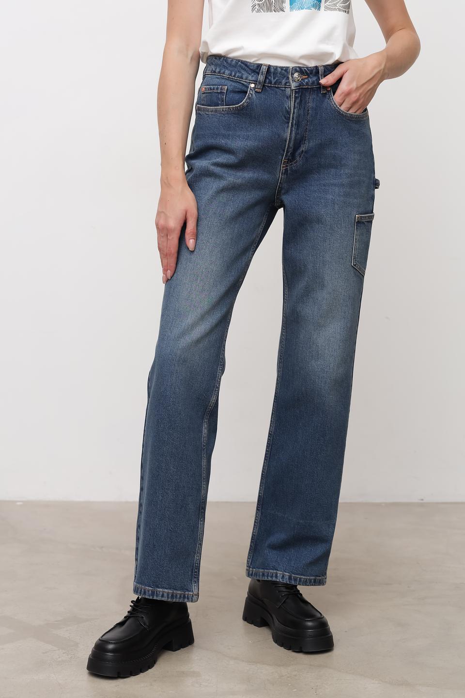 Джинсы карго Oui синие