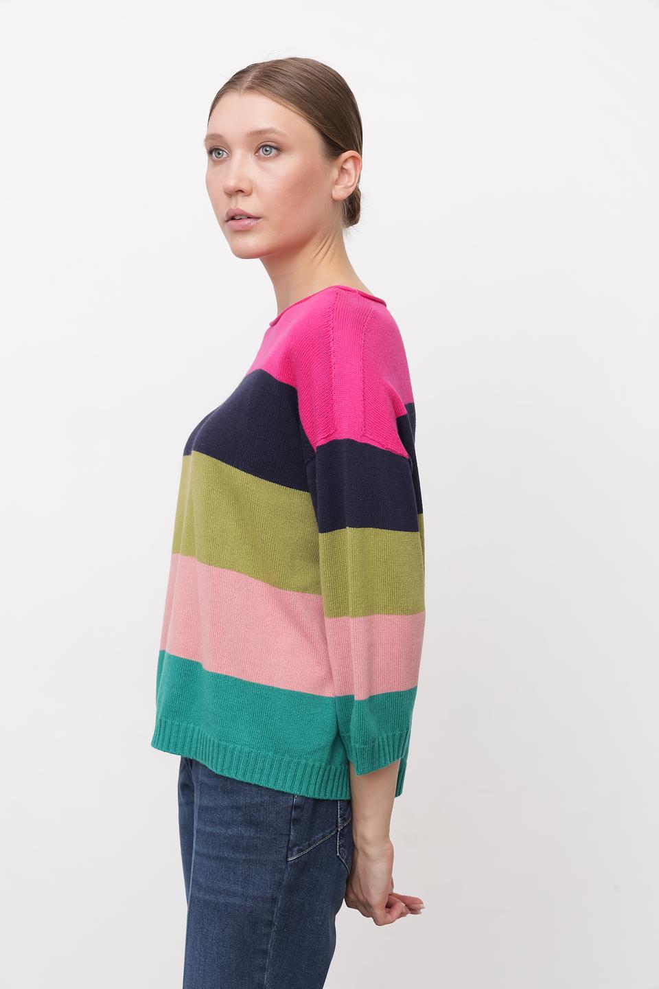 Пуловер Oui в полоску