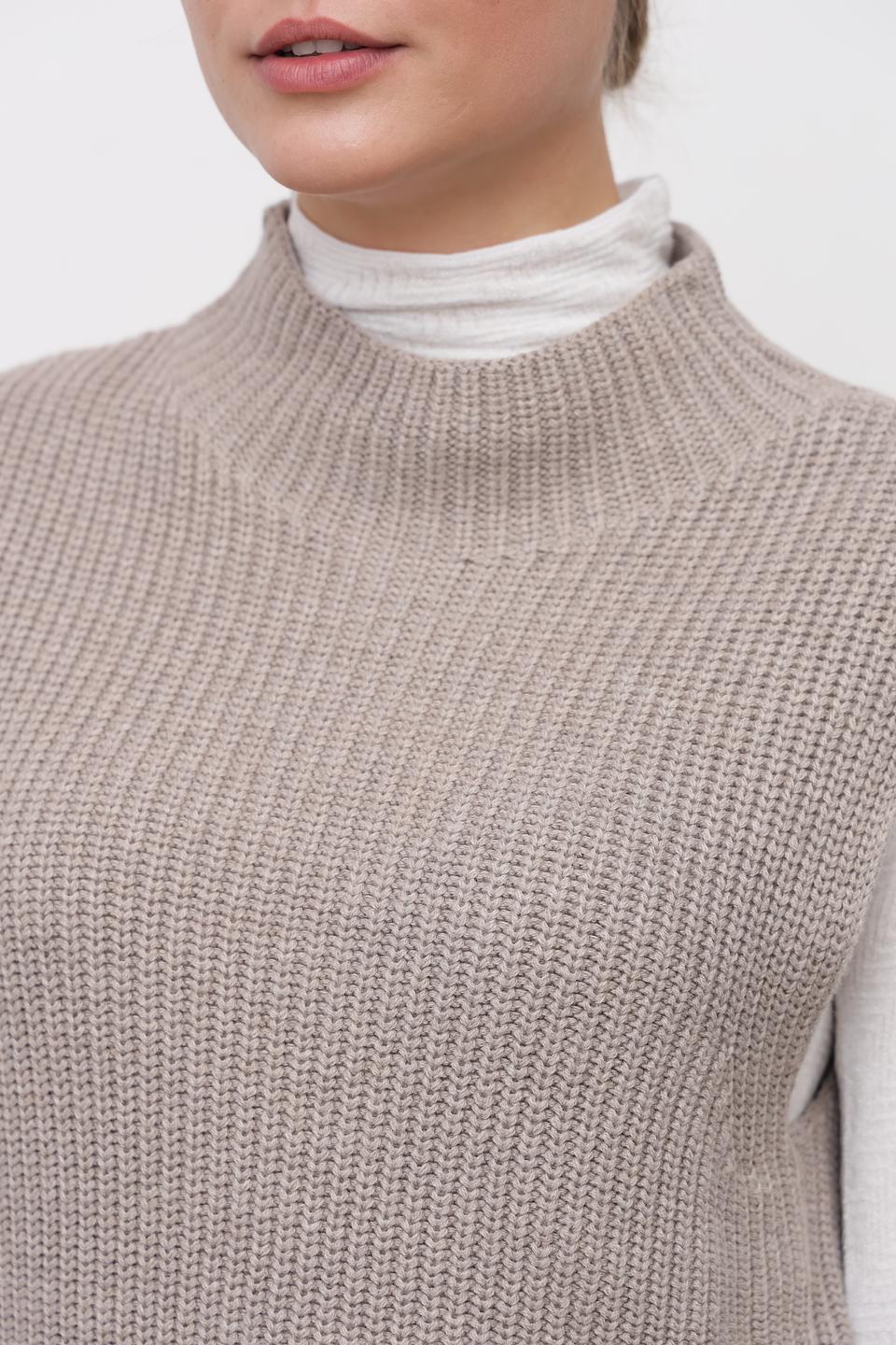 Жилет Oui вязаный бежевый