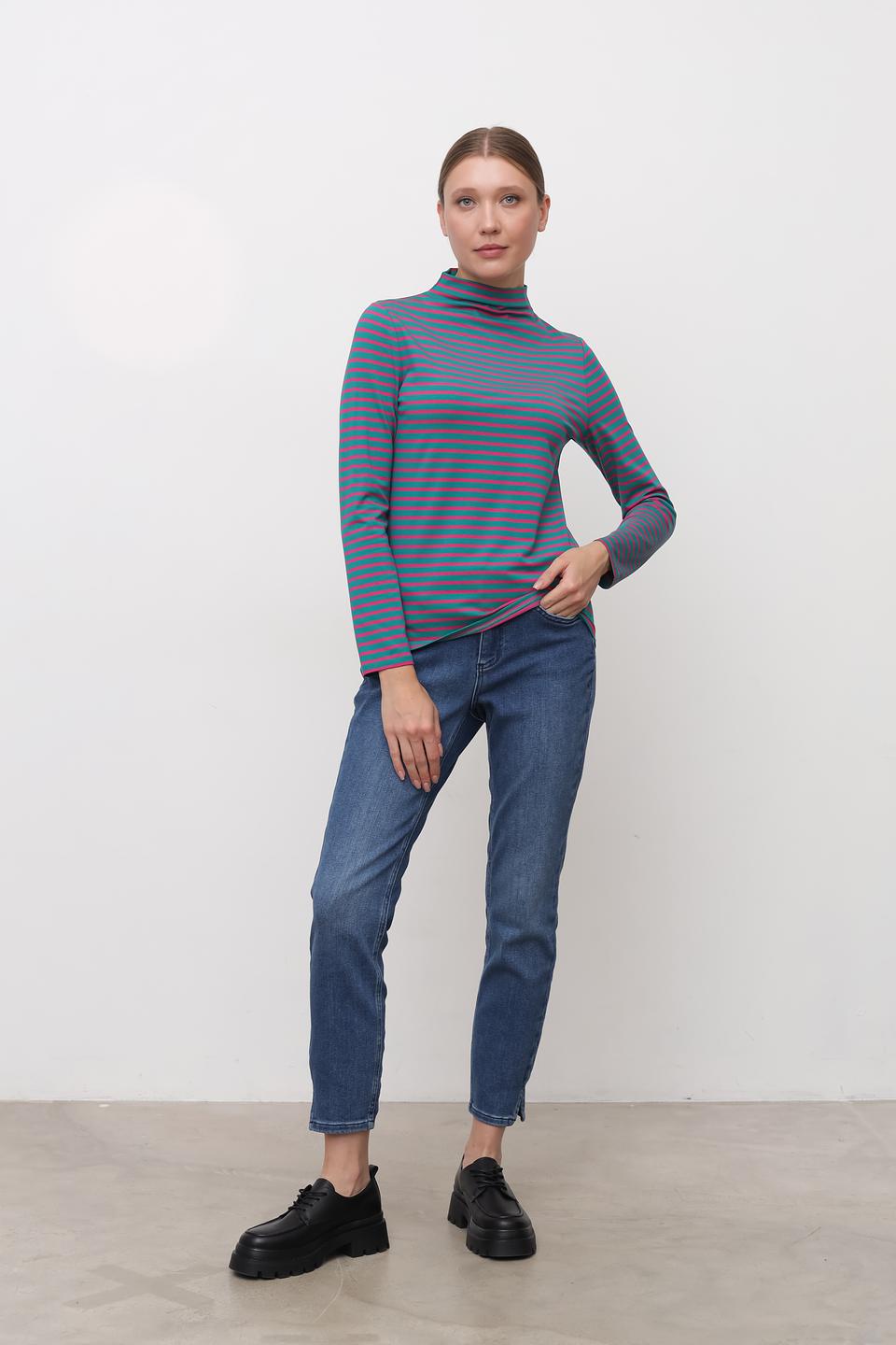 Водолазка Oui в полоску малиновая