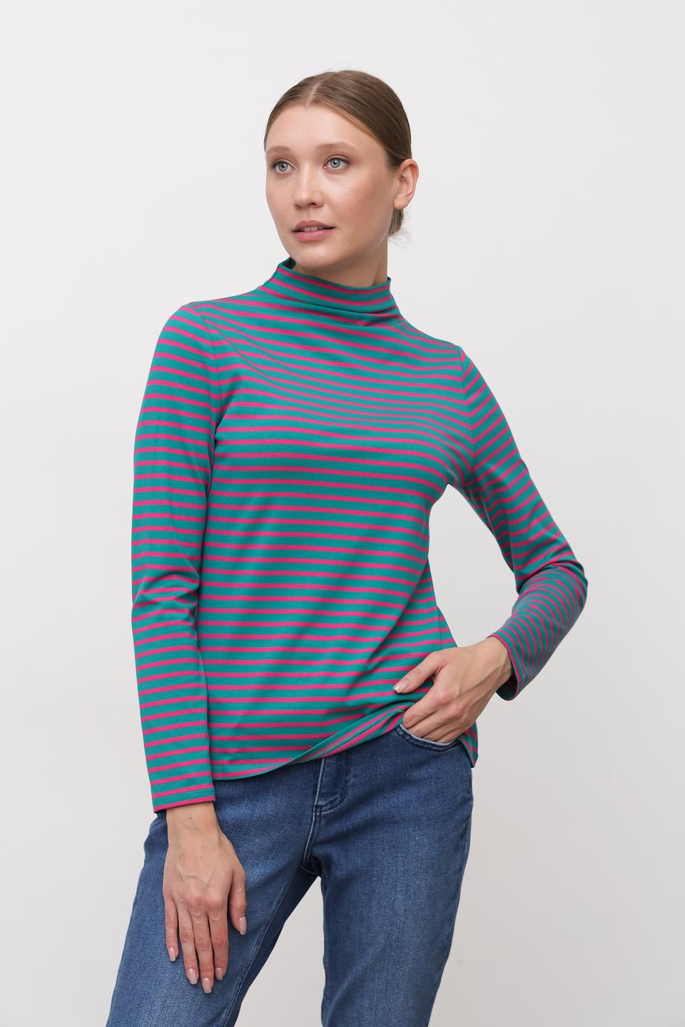 Водолазка Oui в полоску малиновая