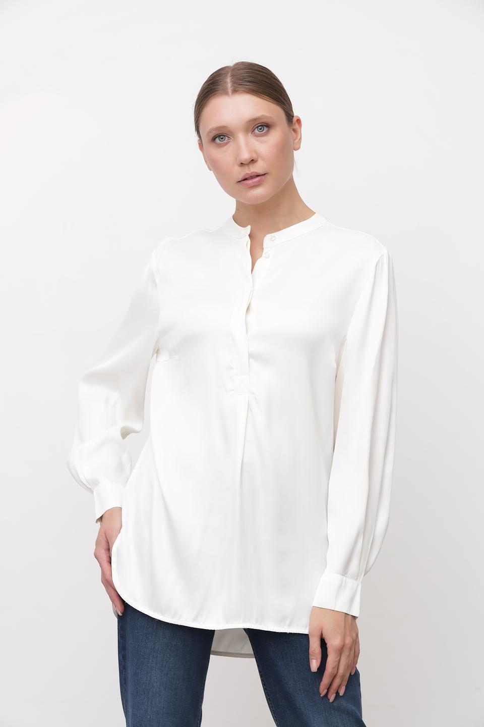 Рубашка Oui женская белая с рукавами-фонариками