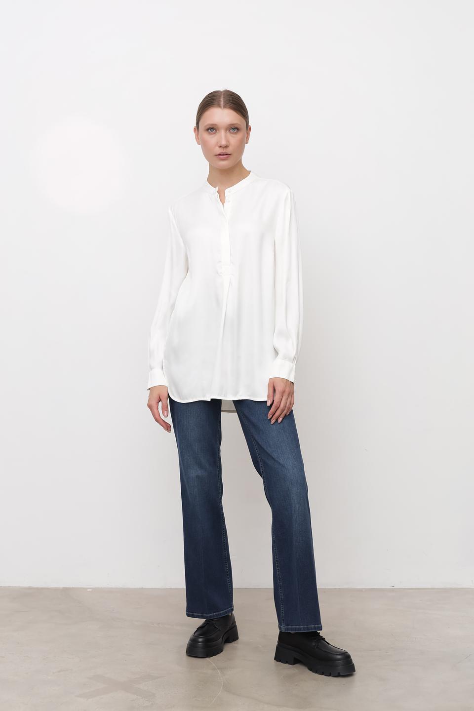 Рубашка Oui женская белая с рукавами-фонариками