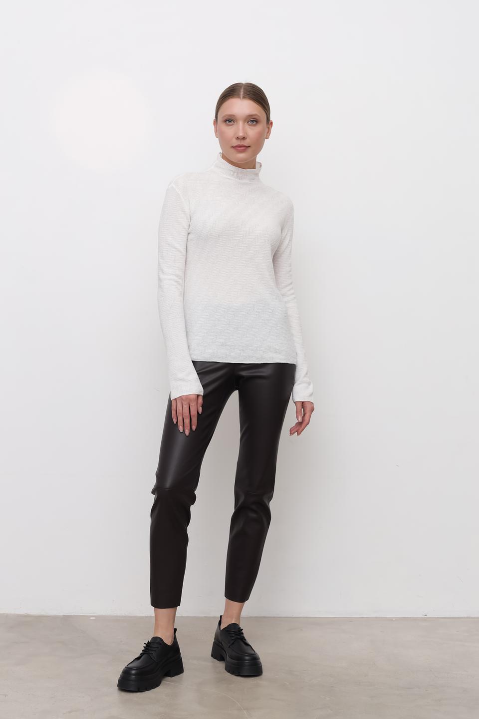 Брюки кожа Oui чёрные