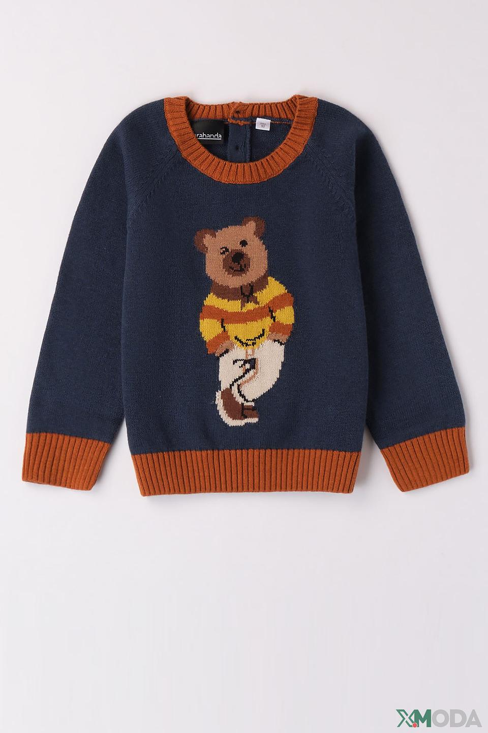 Джемпер Sarabanda с медведем синий