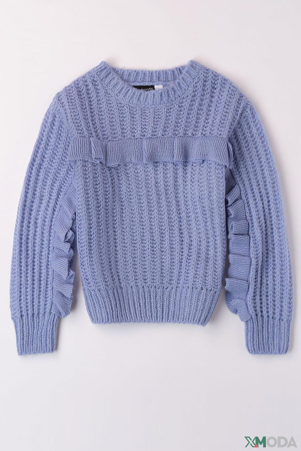 Джемпер Sarabanda дев. с рюшами голубой