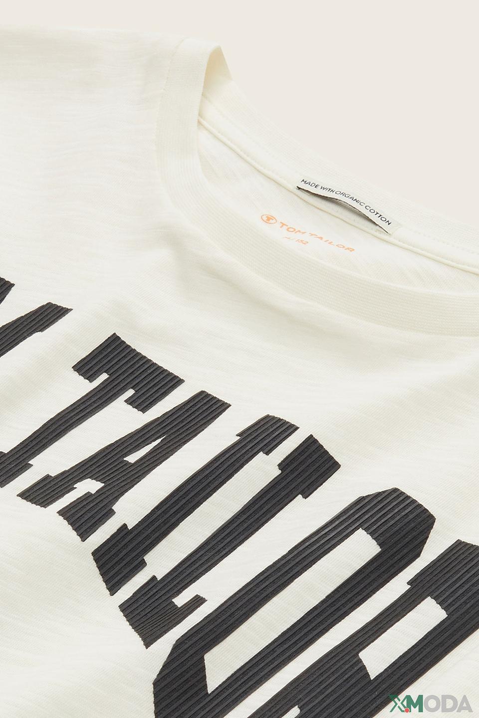 Футболка Tom Tailor белая с логотипом