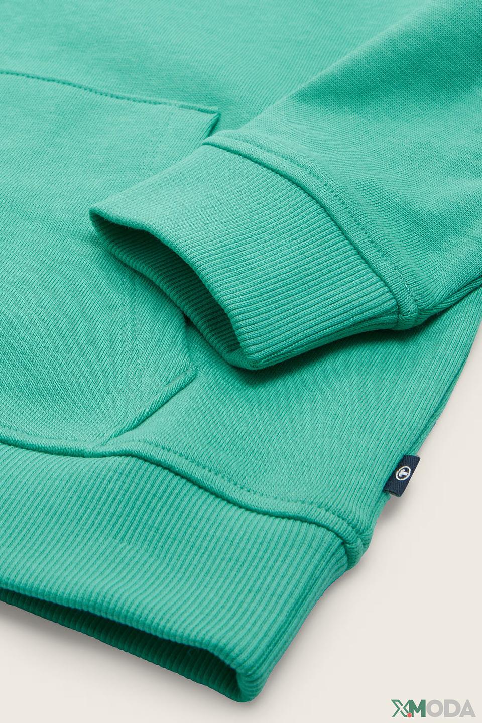 Свитшот Tom Tailor зелёный с принтом