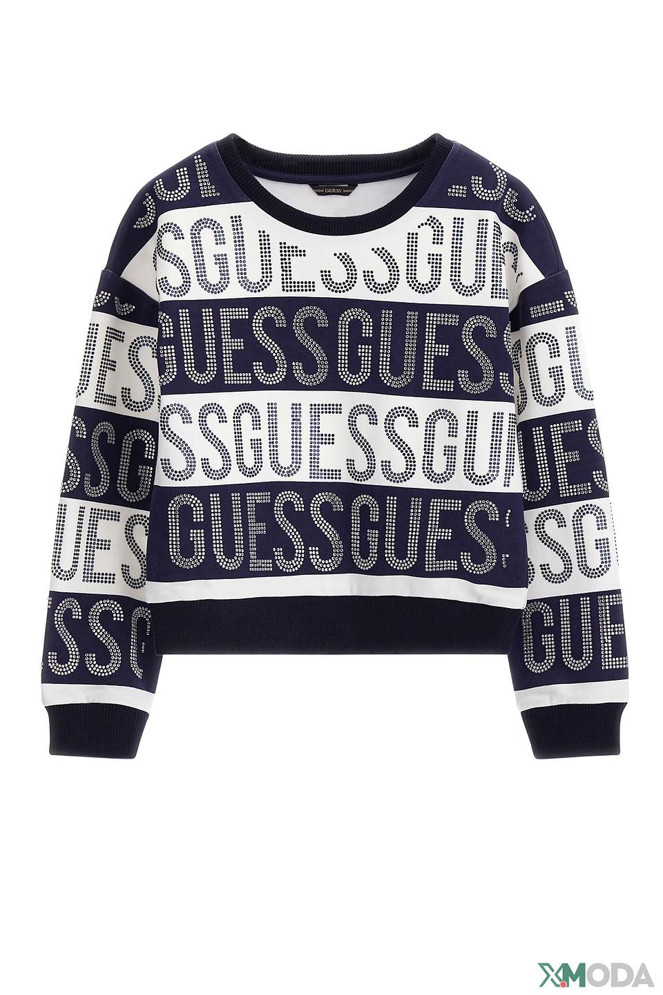 Джемпер Guess дев. с логотипом синий