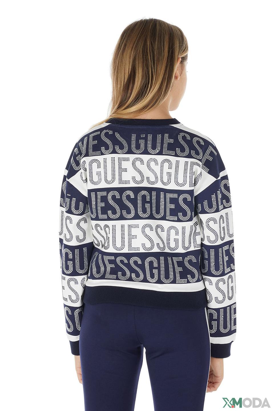 Джемпер Guess дев. с логотипом синий