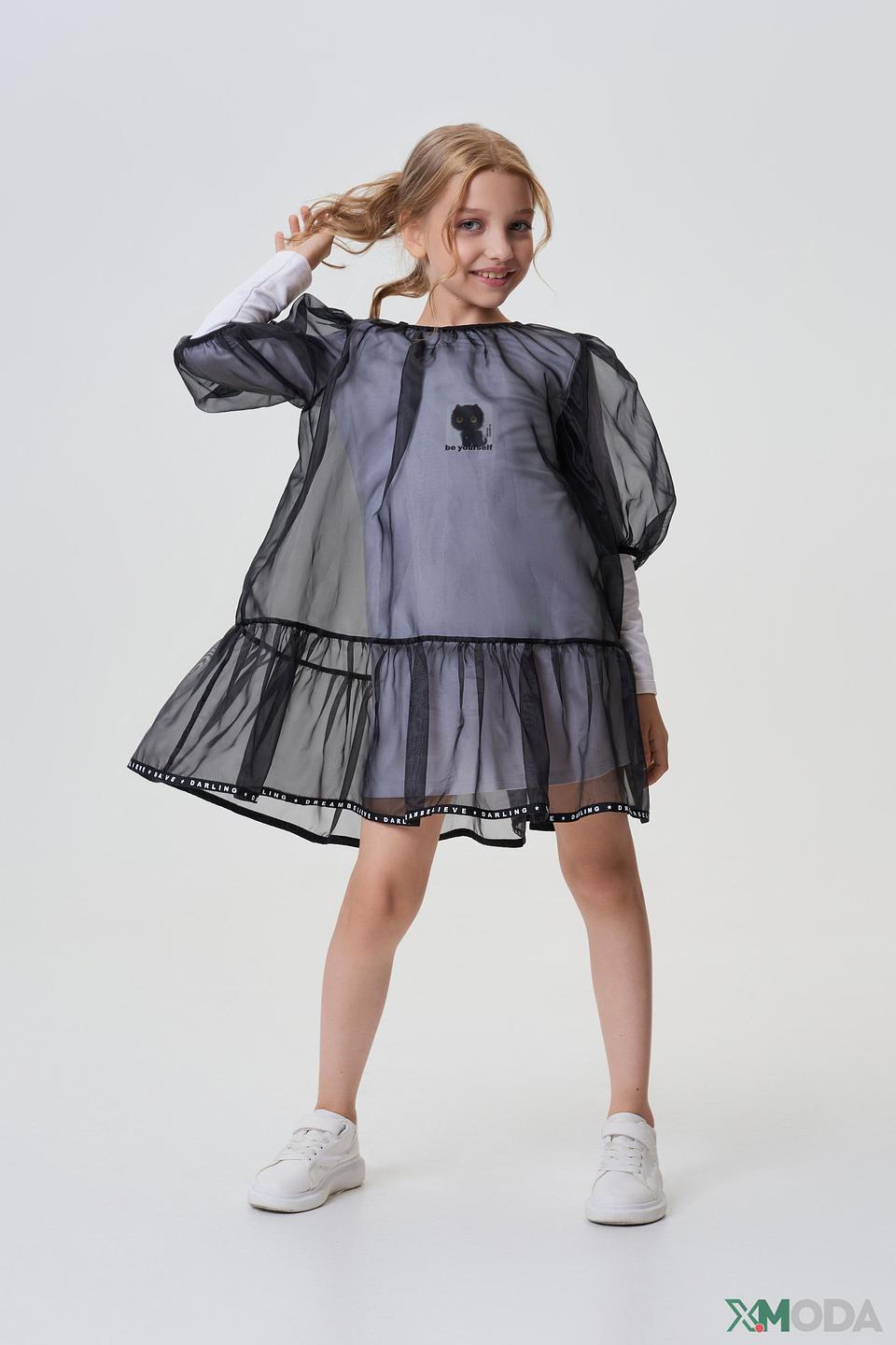 Платье Choupette с оборками серое