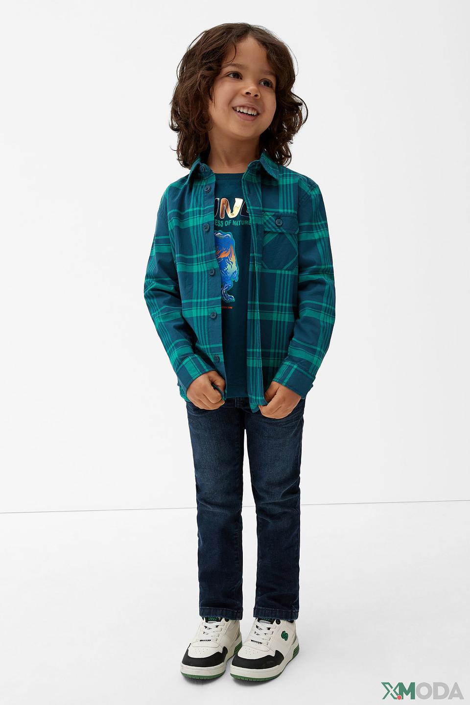 Рубашка s.Oliver в клетку бирюзовый