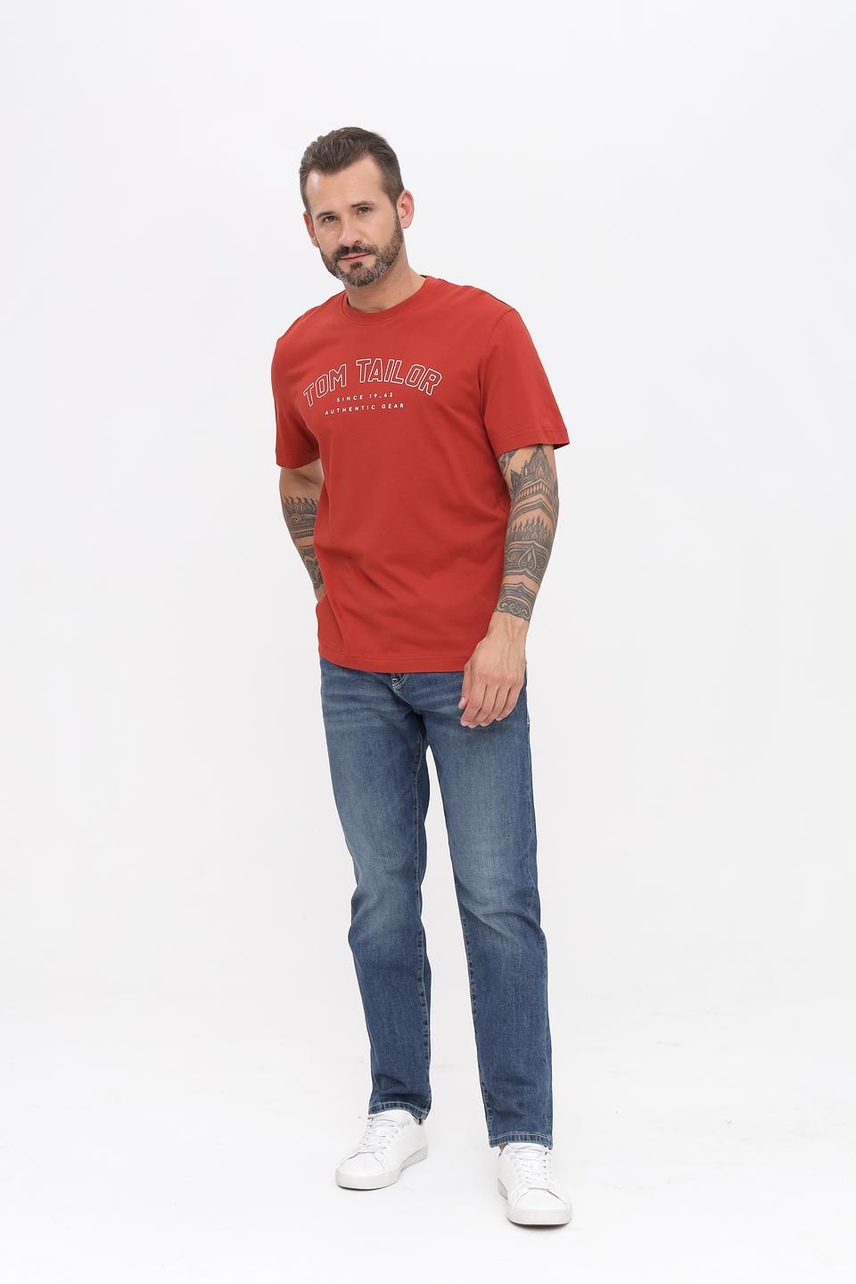 Футболка Tom Tailor рыжая с логотипом