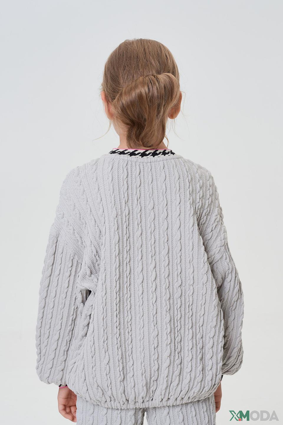 Джемпер Choupette дев. серый с косами