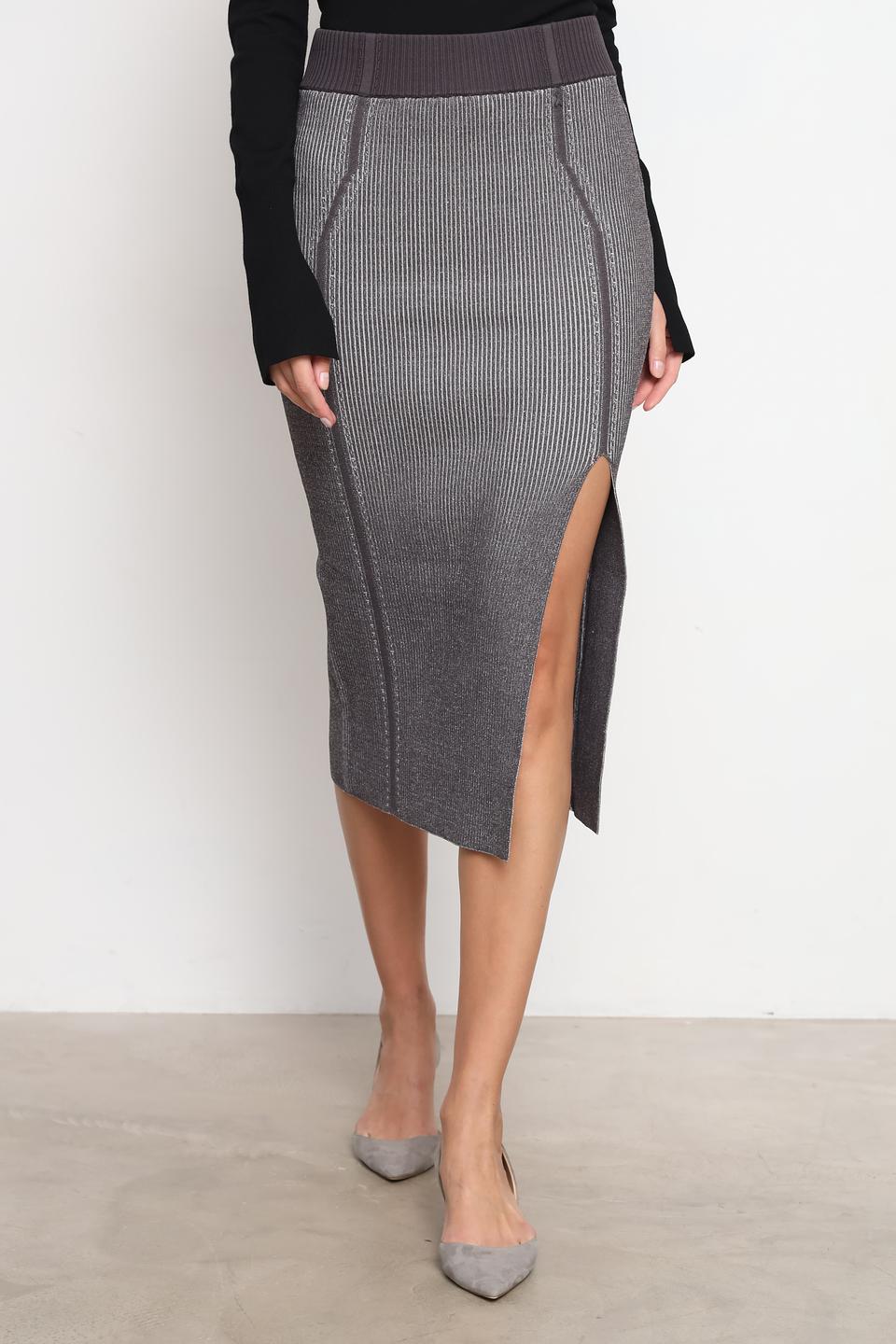 Юбка Patrizia Pepe в полоску серая