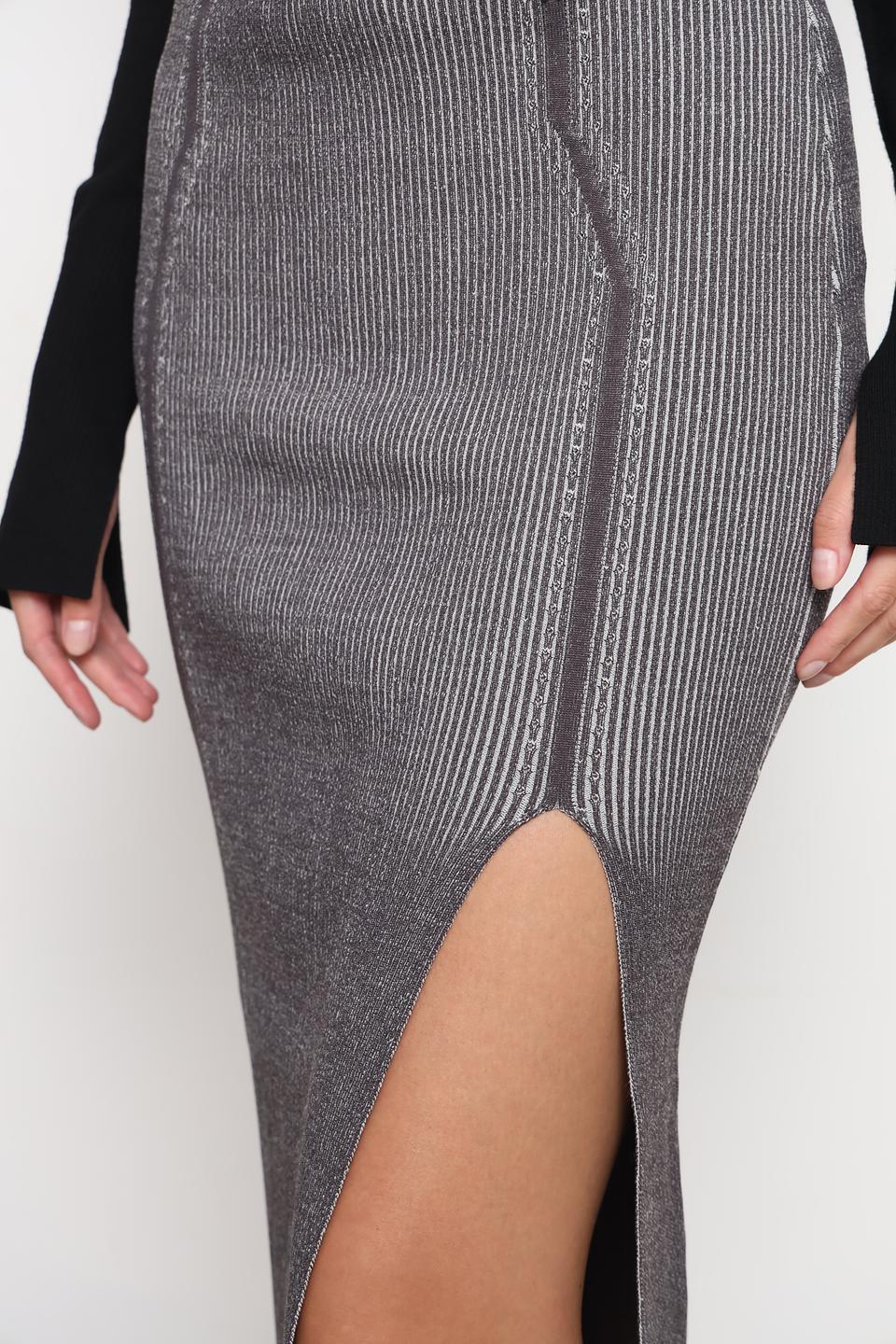 Юбка Patrizia Pepe в полоску серая