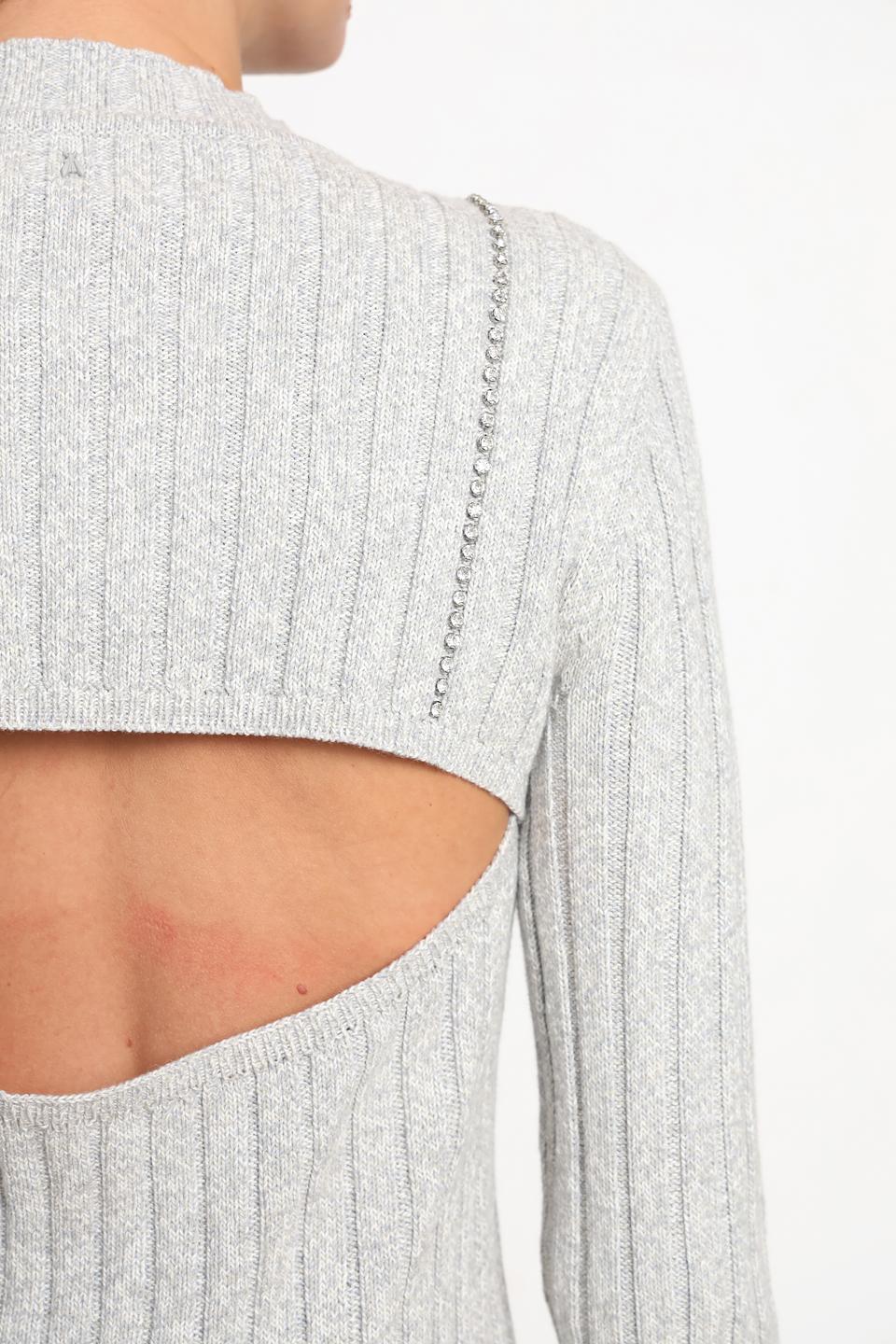 Джемпер Patrizia Pepe серый с цепями