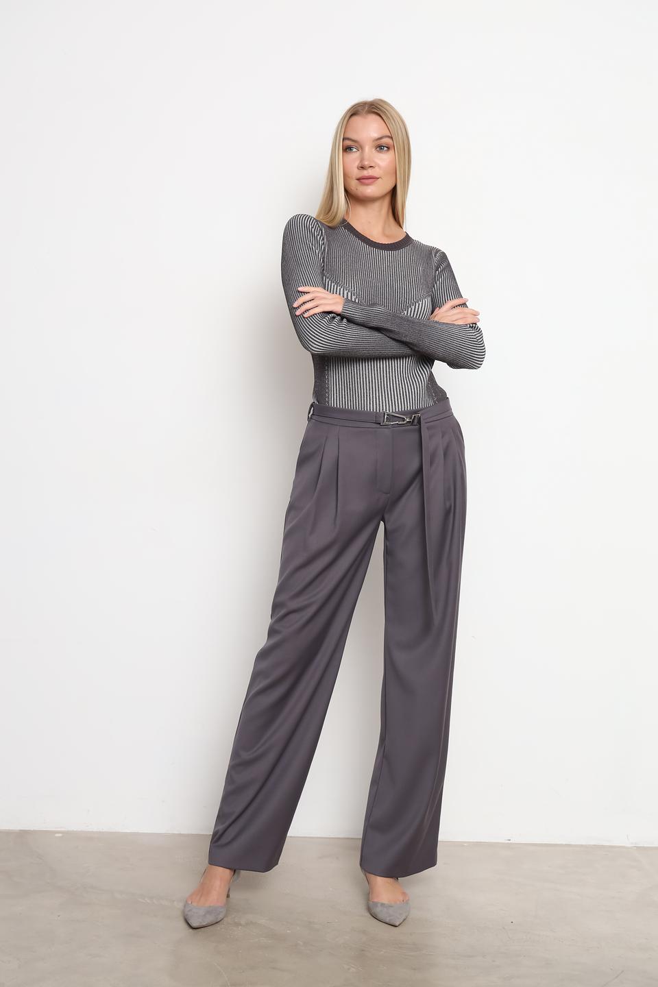 Брюки Patrizia Pepe серые широкие