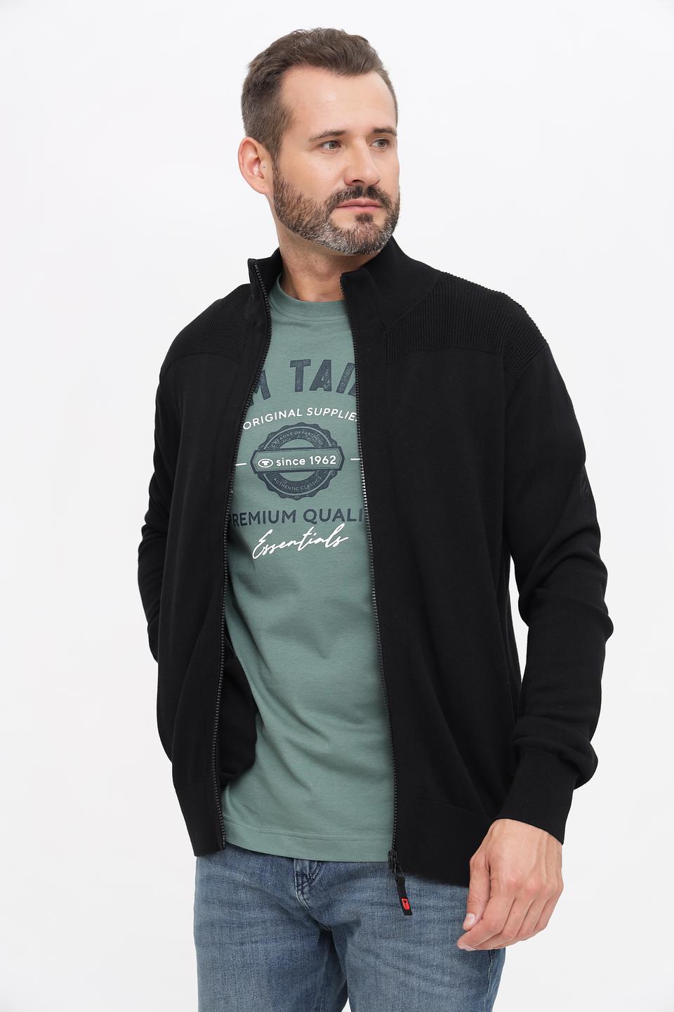 Кардиган Time Zone чёрный на молнии