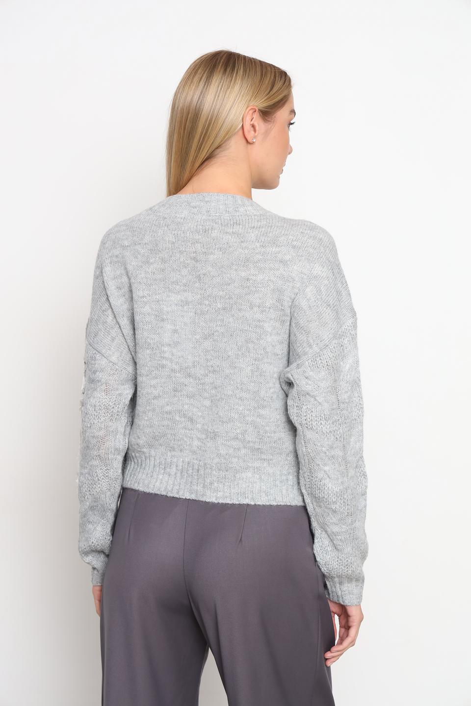 Пуловер Taifun с пайетками серый