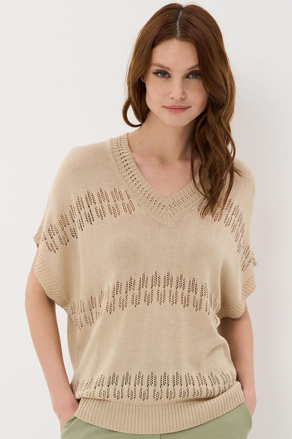 Джемпер VAY без рукавов бежевый