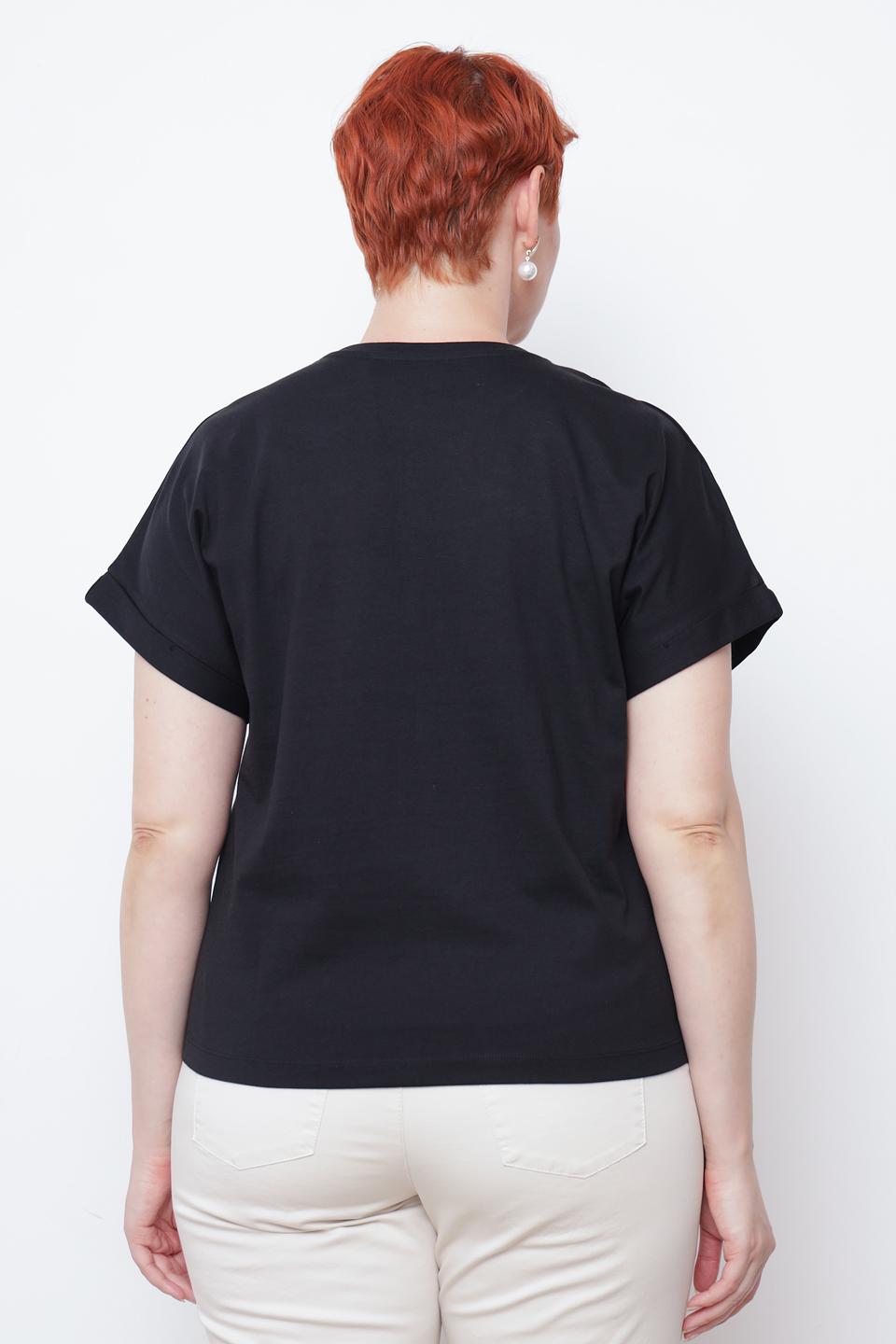 Футболка Taifun с вышивкой чёрная