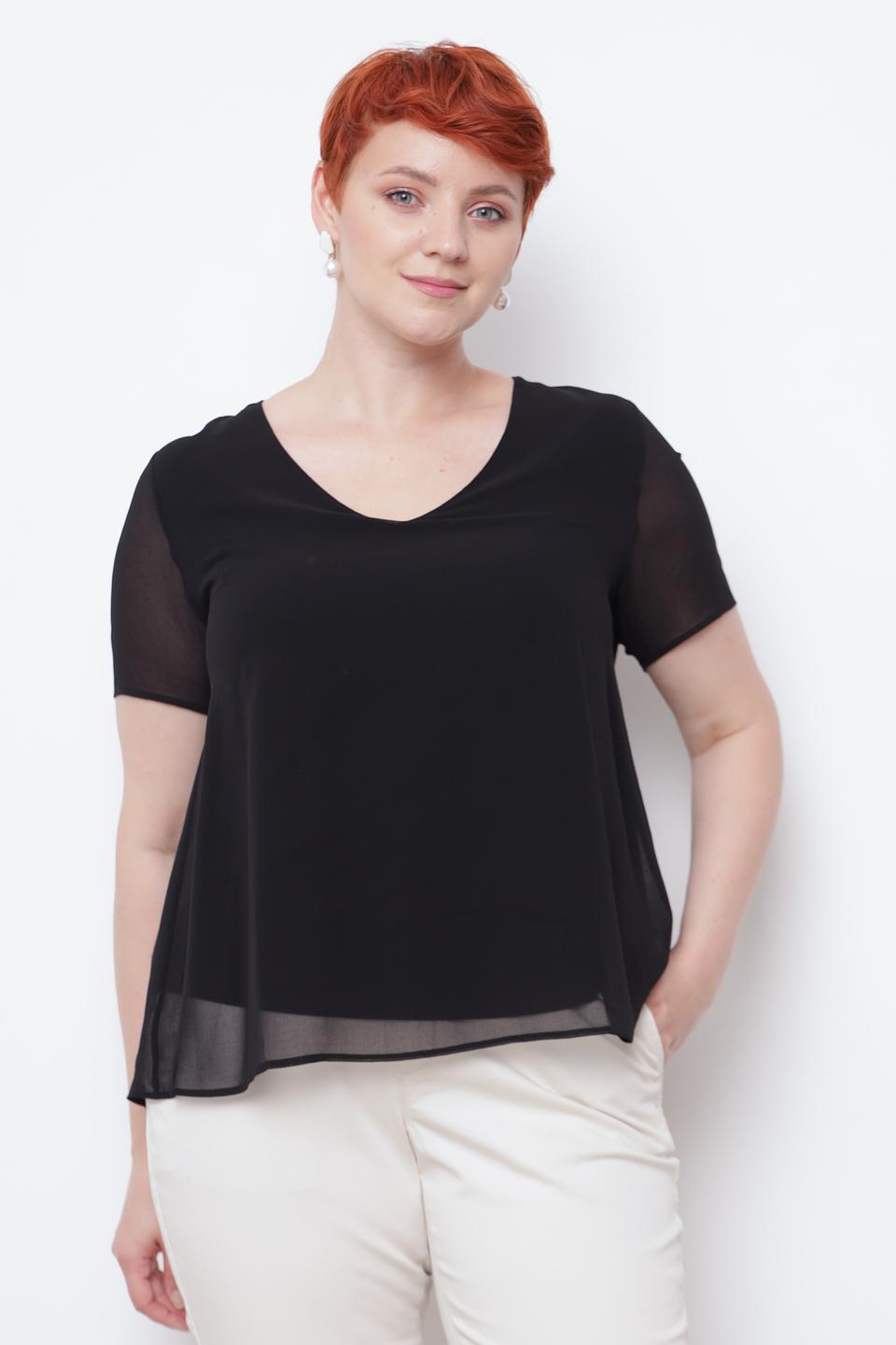 Блуза Taifun с рукавами из сетки чёрная