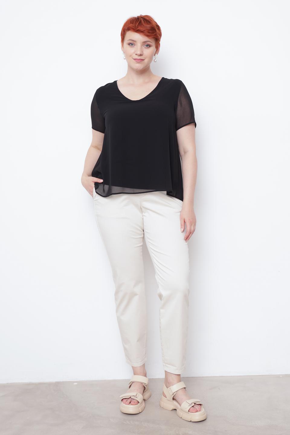 Блуза Taifun с рукавами из сетки чёрная