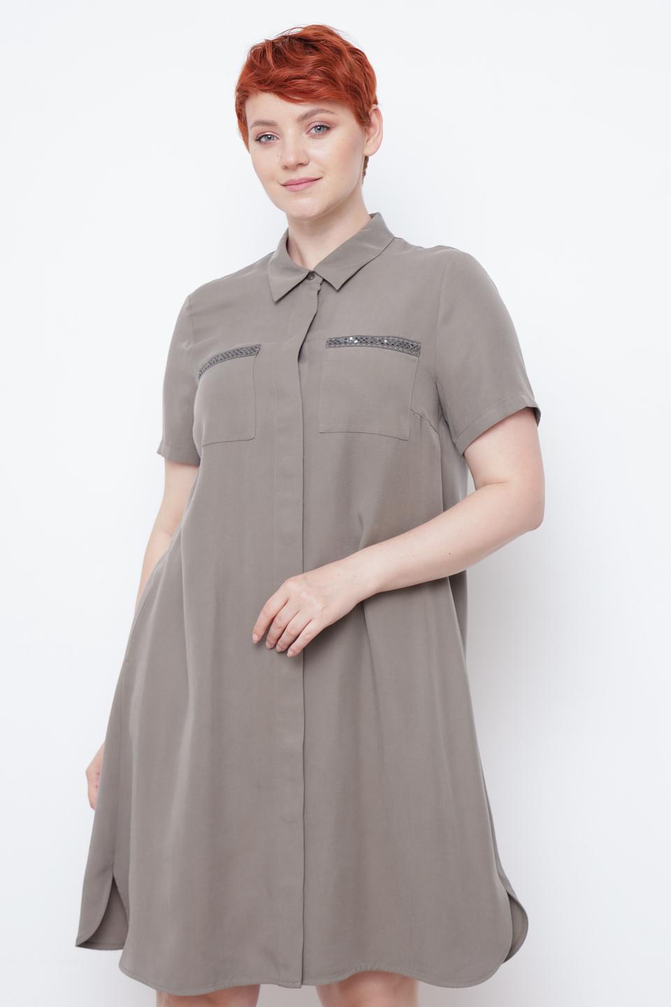 Платье рубашка Thomas Rabe серое