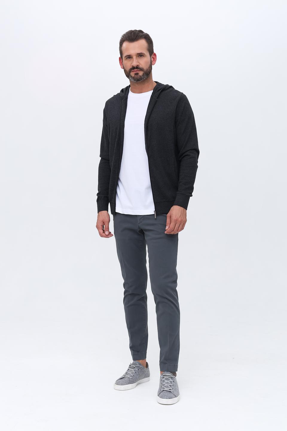 Кардиган Bugatti с капюшоном графитовый