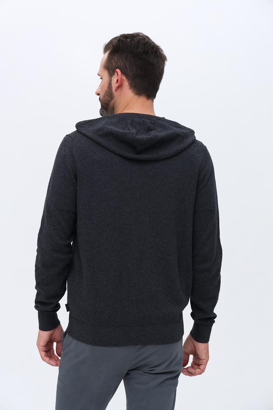 Кардиган Bugatti с капюшоном графитовый