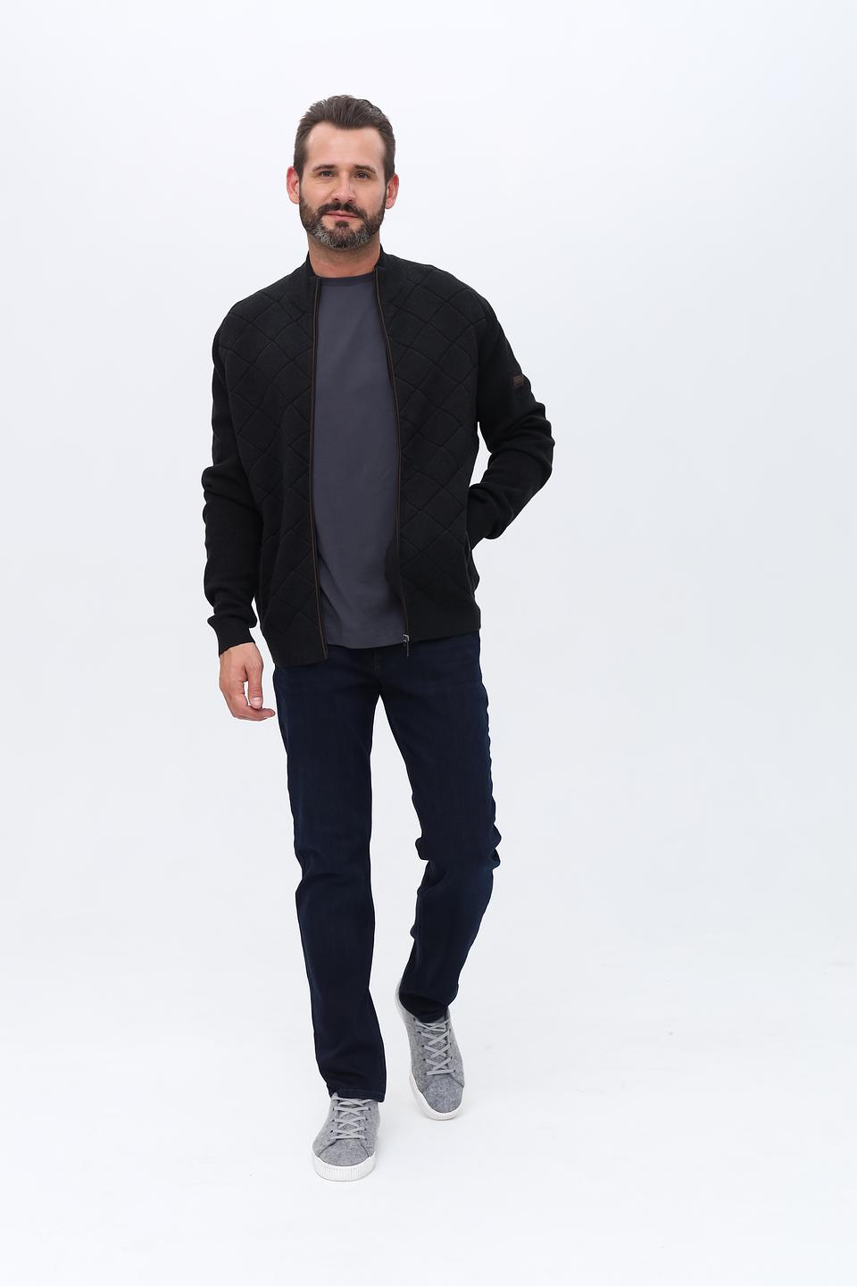 Кардиган Bugatti чёрный на молнии