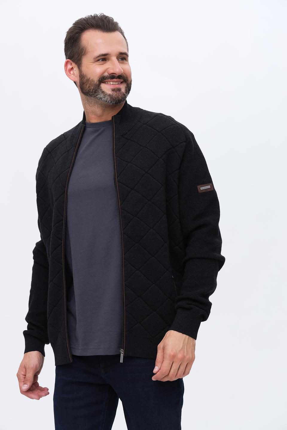 Кардиган Bugatti чёрный на молнии