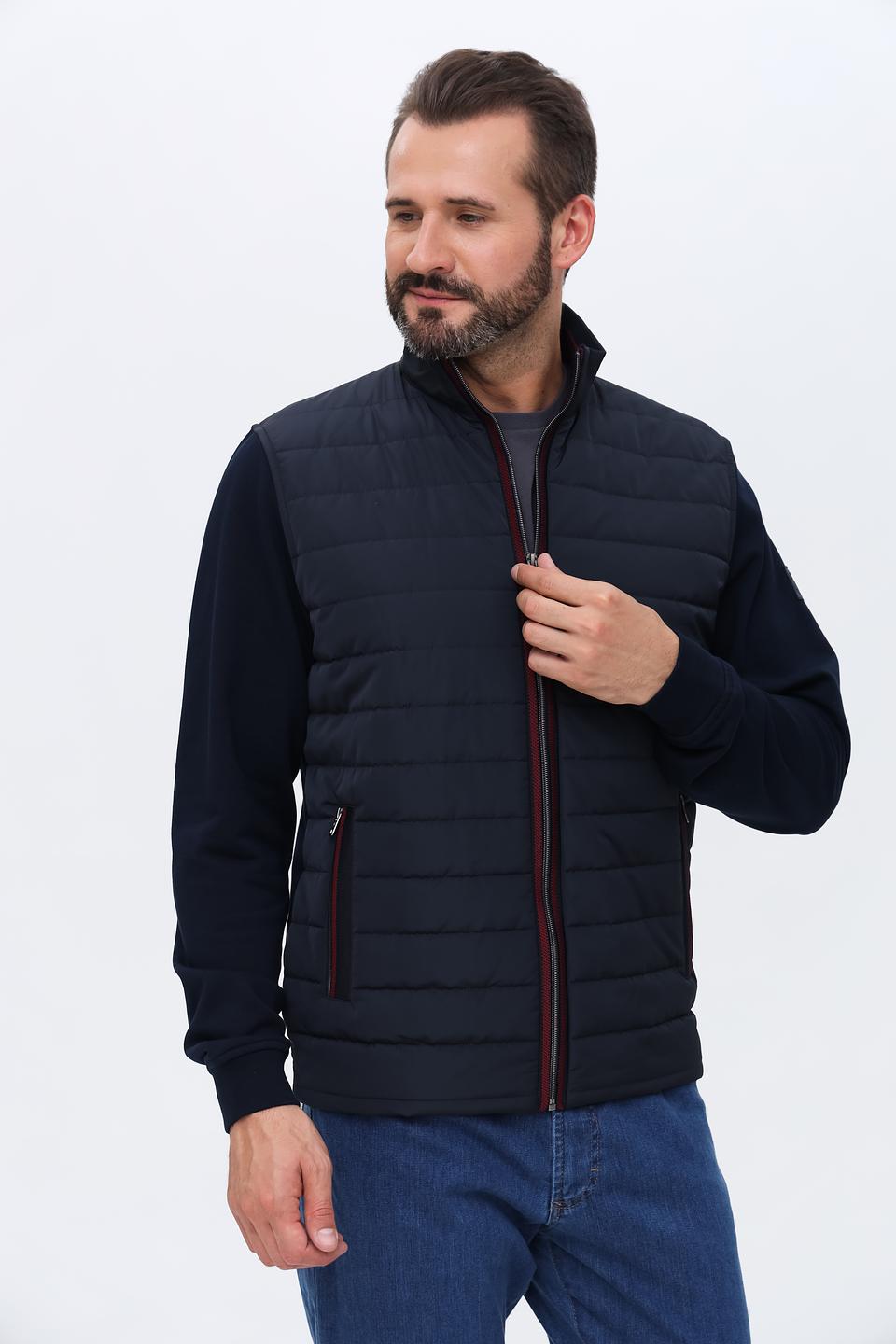 Кардиган Bugatti стеганый темно-синий