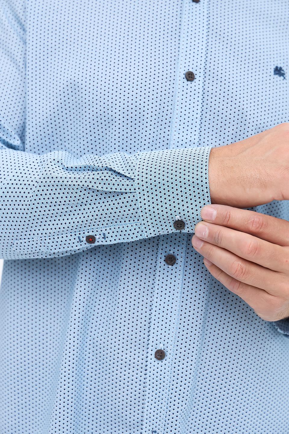 Рубашка Lerros с принтом голубой