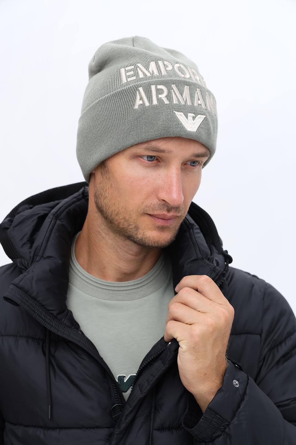 Шапка Emporio Armani серая