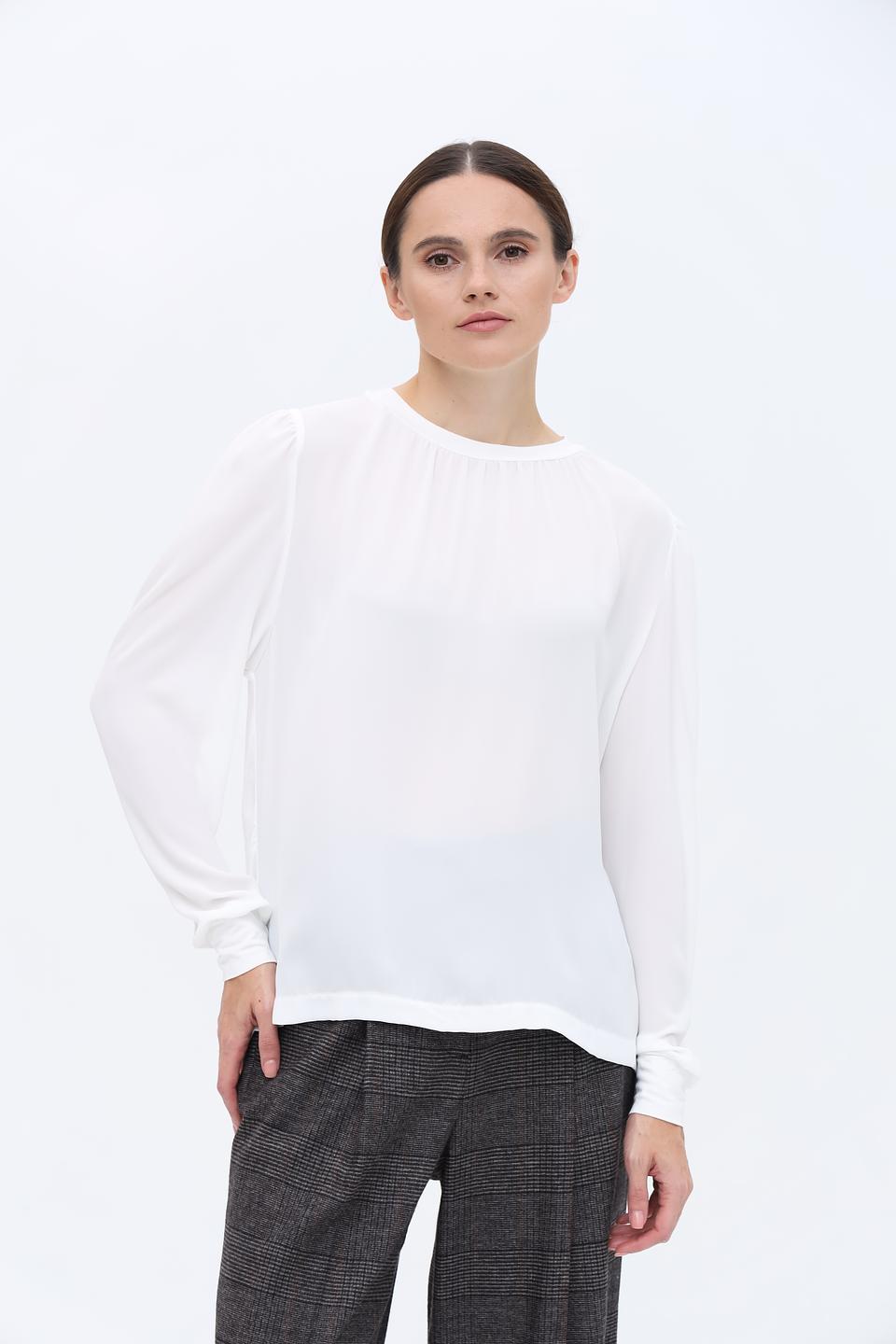 Блуза Rich and Royal белая с рукавами-фонариками