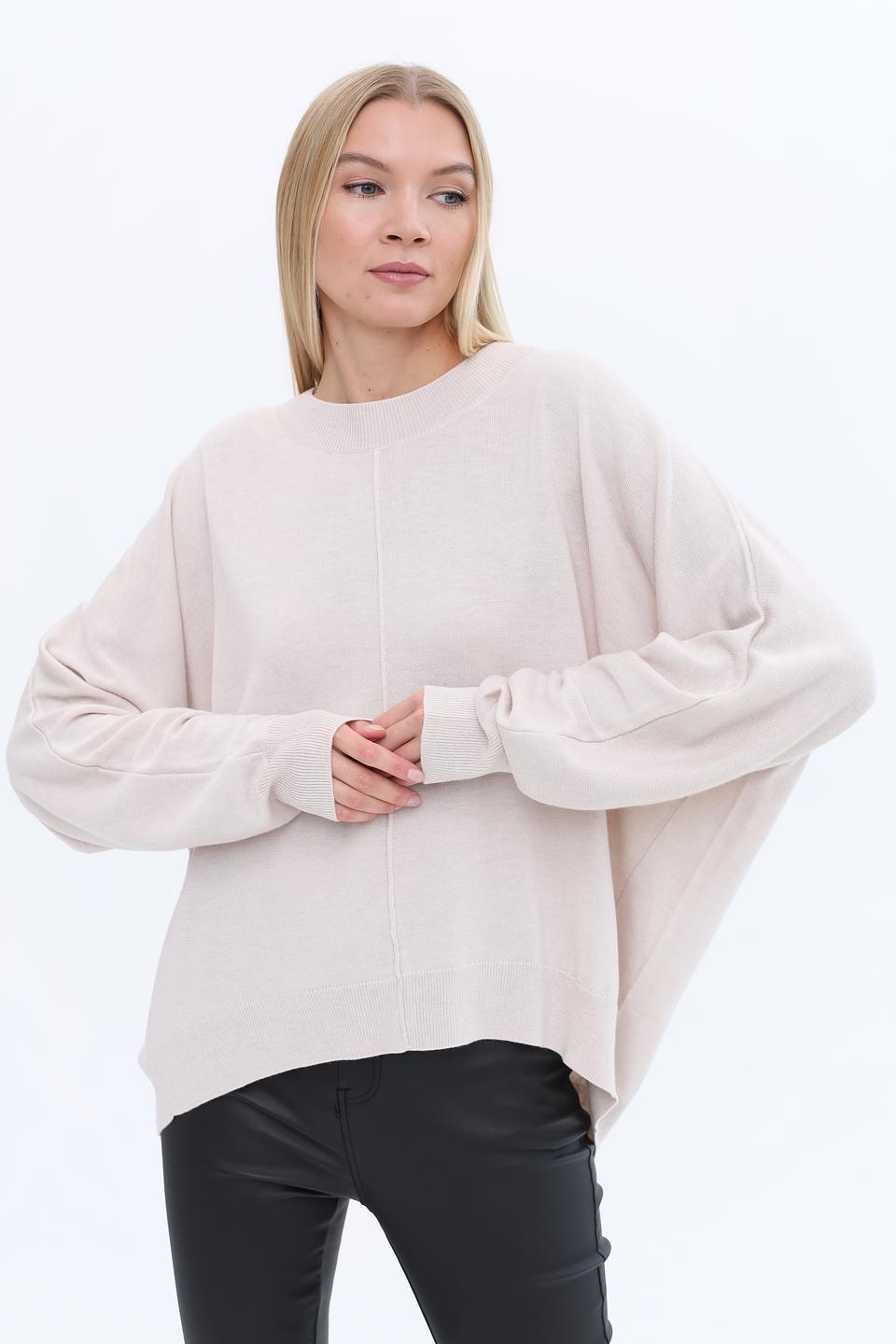 Пуловер UNQ женский бежевый оверсайз