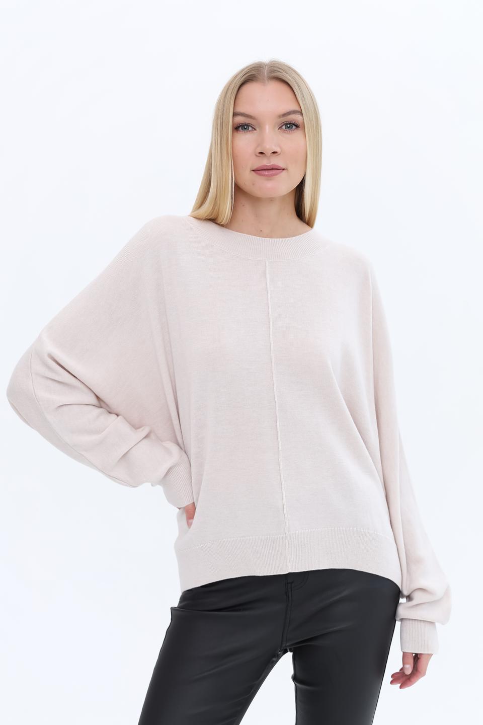 Пуловер UNQ женский бежевый оверсайз