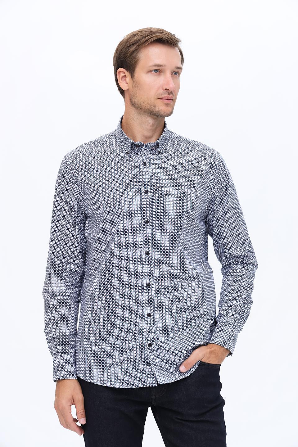 Рубашка Bugatti приталенного кроя в мелкий рисунок