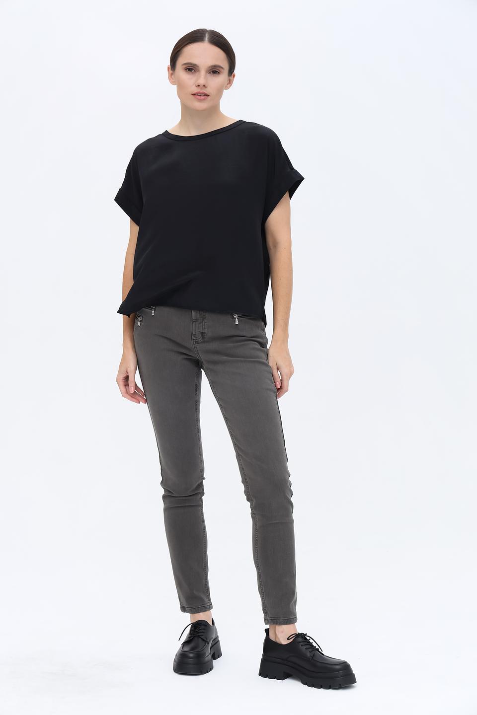 Джинсы Angels серые с молниями