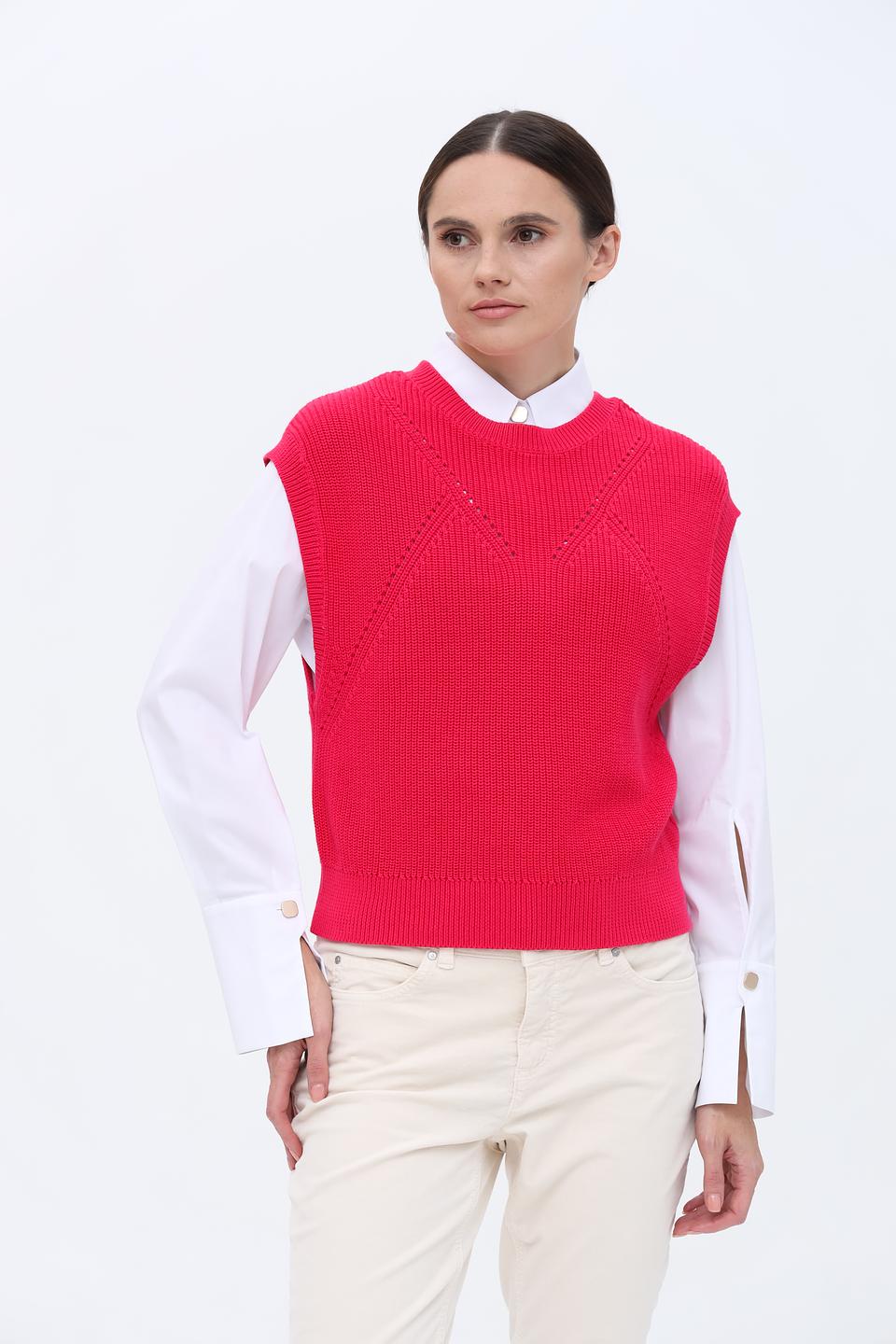 Жилет Taifun вязаный малиновый