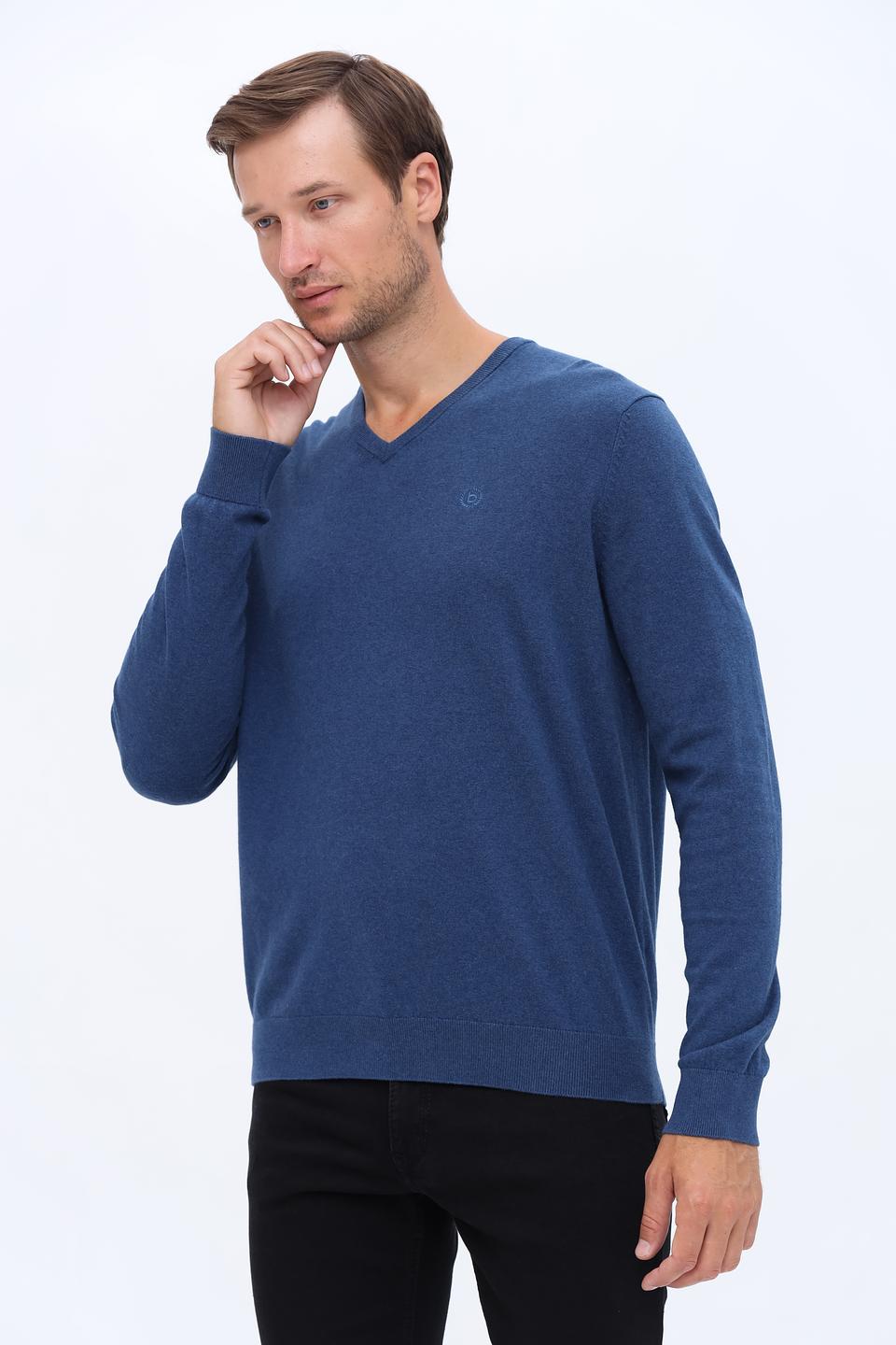 Джемпер Bugatti V-образный синий
