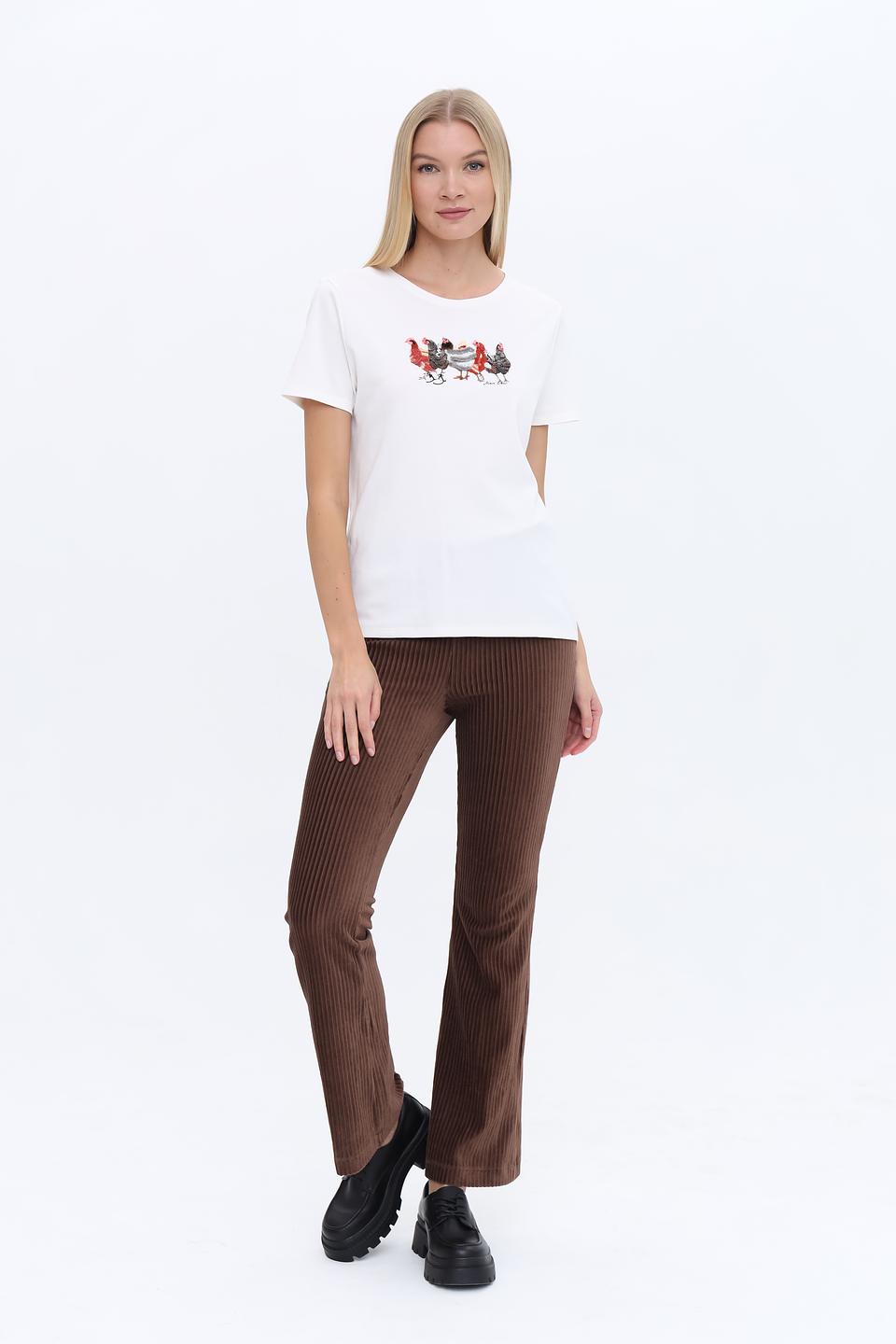 Брюки клёш Oui коричневые