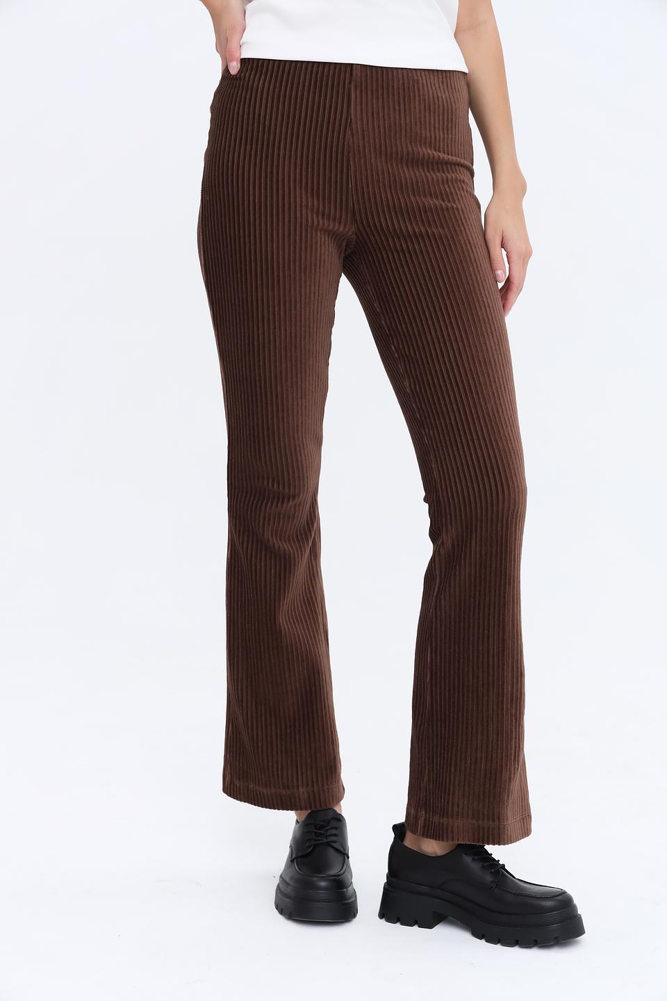 Брюки клёш Oui коричневые