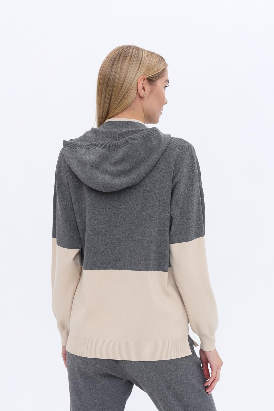 Пуловер UNQ с логотипом серый