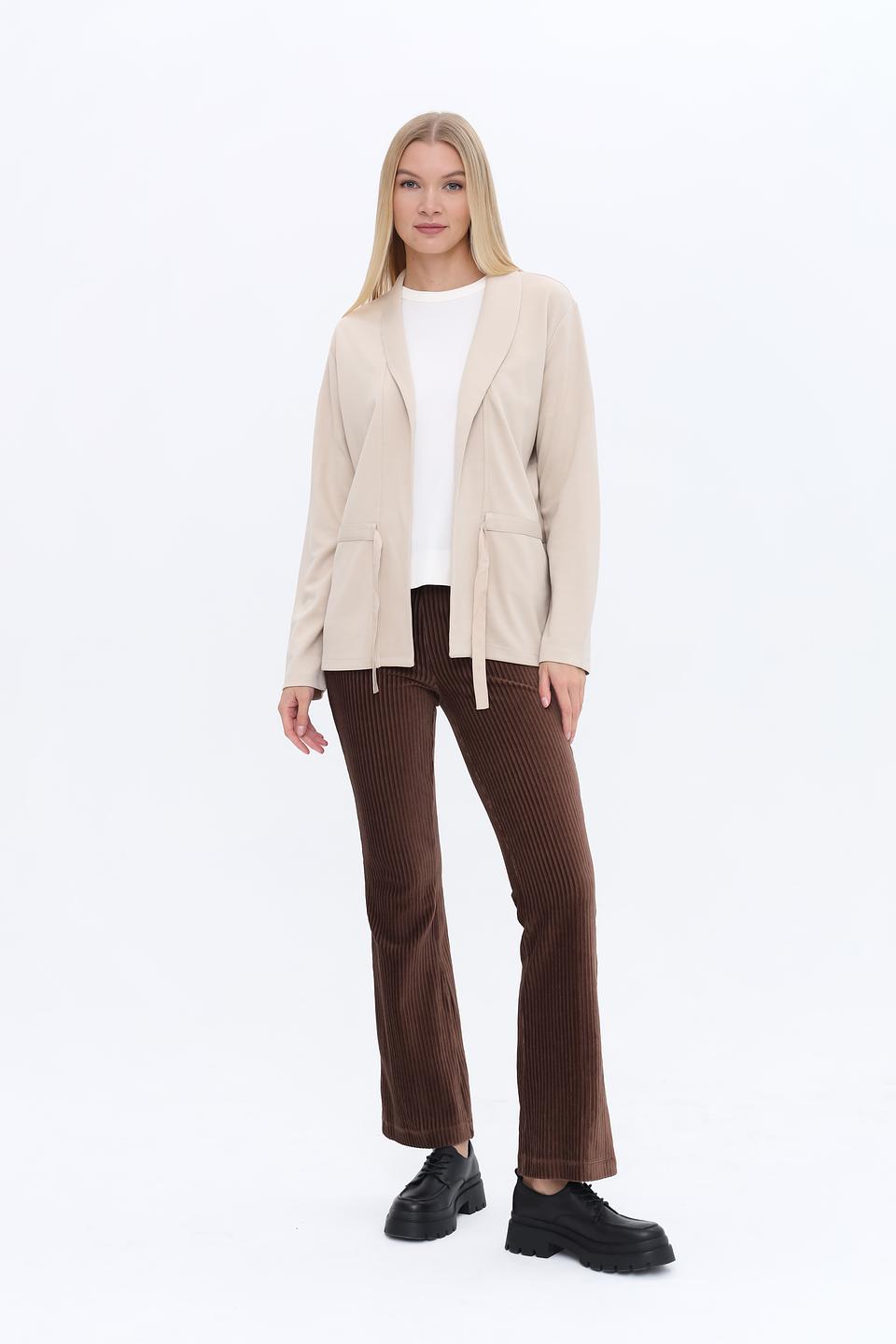 Жакет Bianca с завязкой бежевый