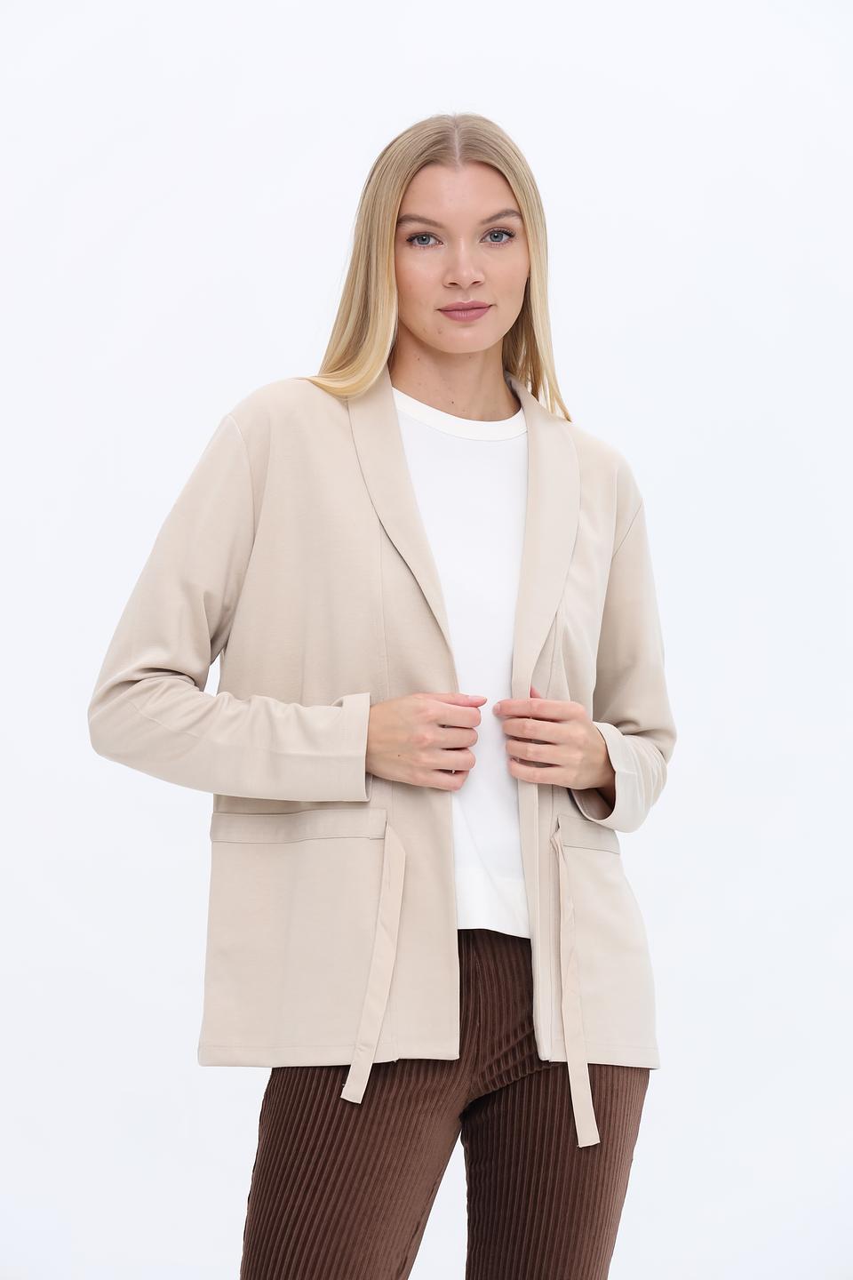 Жакет Bianca с завязкой бежевый