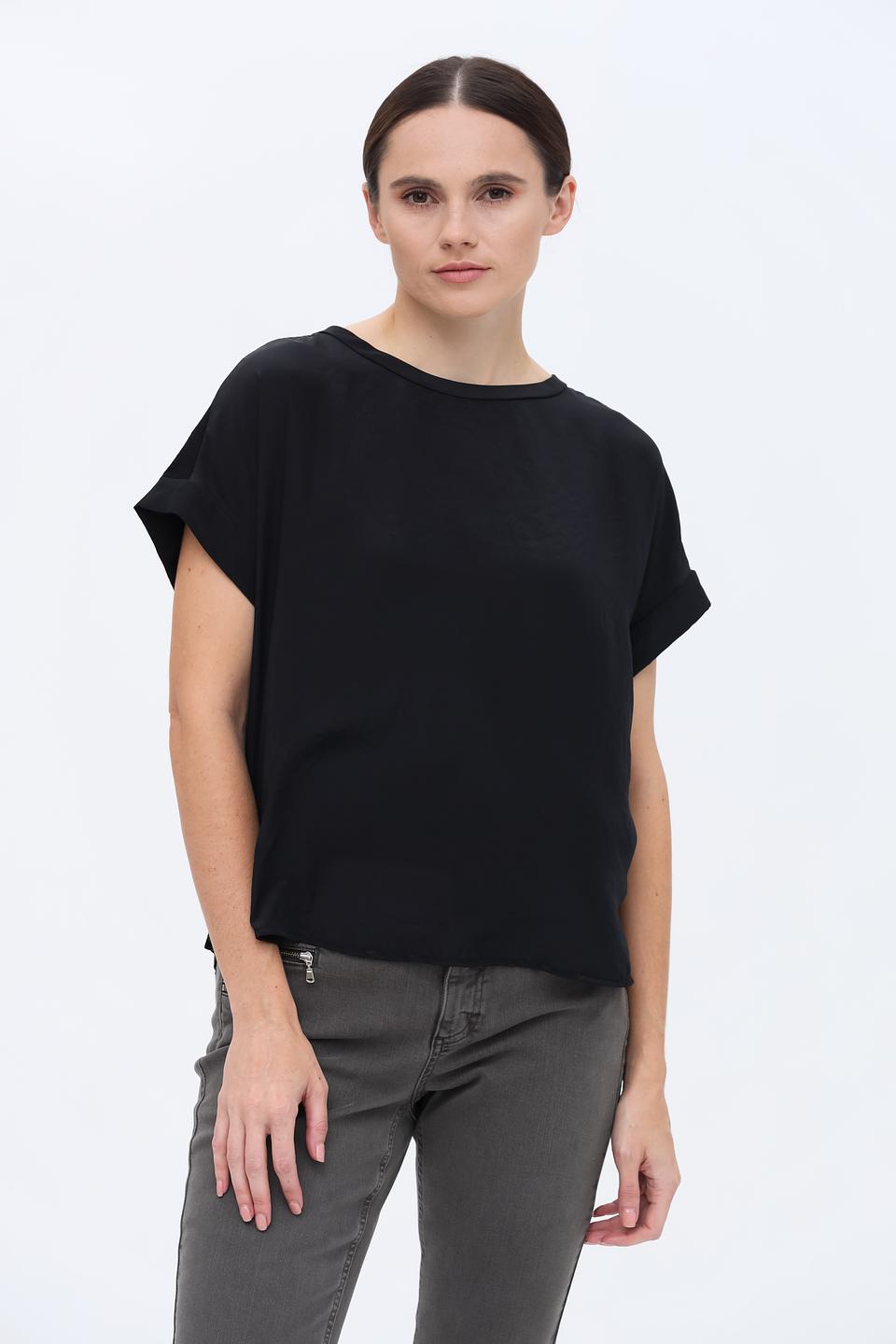 Блуза Luisa Cerano чёрная с рукавами-крылышками